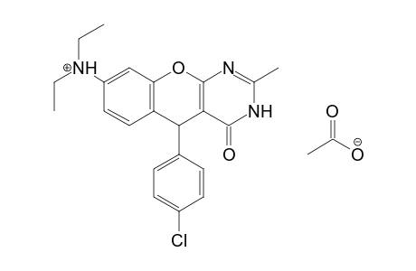 5-(4-Chlorophenyl)-N,N-diethyl-2-methyl-4-oxo-4,5-dihydro-3H-chromeno[2,3-d]-pyrimidin-8-aminium acetate