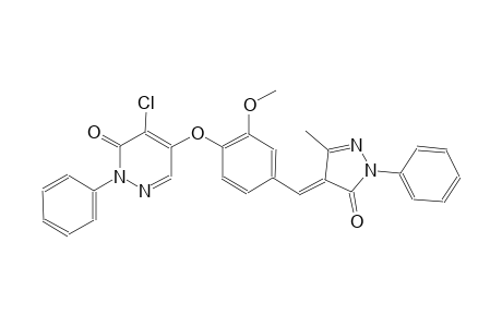 4-chloro-5-{2-methoxy-4-[(E)-(3-methyl-5-oxo-1-phenyl-1,5-dihydro-4H-pyrazol-4-ylidene)methyl]phenoxy}-2-phenyl-3(2H)-pyridazinone