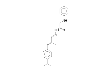 2-Anilino-N-[(E)-[(E)-2-methyl-3-(4-propan-2-ylphenyl)prop-2-enylidene]amino]acetamide