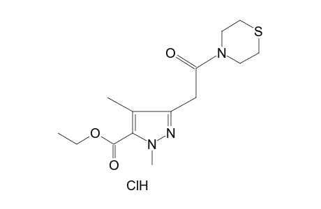 1,4-DIMETHYL-3-[(THIOMORPHOLINOCARBONYL)METHYL]PYRAZOLE-5-CARBOXYLIC ACID, ETHYL ESTER, MONOHYDROCHLORIDE