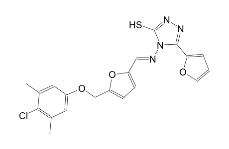 4-[((E)-{5-[(4-chloro-3,5-dimethylphenoxy)methyl]-2-furyl}methylidene)amino]-5-(2-furyl)-4H-1,2,4-triazol-3-yl hydrosulfide