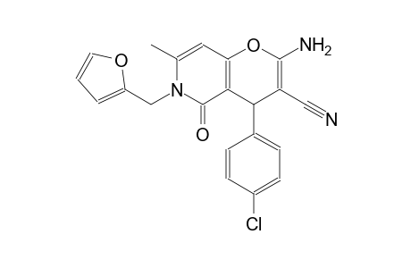 2-amino-4-(4-chlorophenyl)-6-(2-furylmethyl)-7-methyl-5-oxo-5,6-dihydro-4H-pyrano[3,2-c]pyridine-3-carbonitrile