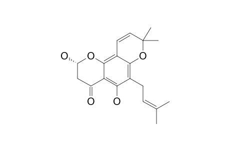 ERIOSEMATIN-D;2,3-DIHYDRO-2,5-DIHYDROXY-8,8-DIMETHYL-6-(3-METHYLBUT-2-ENYL)-4H,8H-PYRANO-[2,3-F]-[1]-BENZOPYRAN-4-ONE;2,5-DIDIHYDROXY-6-GAMMA,GAMMA