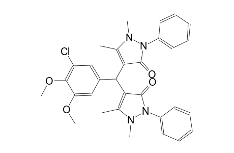 4-[(3-chloro-4,5-dimethoxyphenyl)(1,5-dimethyl-3-oxo-2-phenyl-2,3-dihydro-1H-pyrazol-4-yl)methyl]-1,5-dimethyl-2-phenyl-1,2-dihydro-3H-pyrazol-3-one