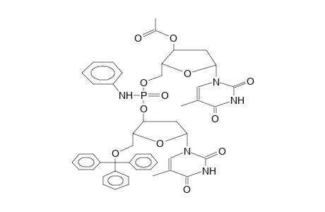 3'-O-ACETYL-5'-(5'-O-TRITYLDEOXYTHYMID-3'-YLOXY(ANILIDO)PHOSPHORYL)DEOXYTHYMIDINE (DIASTEREOMER MIXTURE)