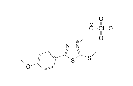 3-Methyl-2-methylthio-5-(4-methoxyphenyl)-1,3,4-thiadiazolium perchorate