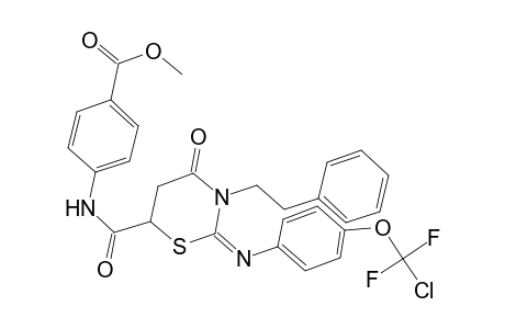 4-([2-[4-(chloro-difluoro-methoxy)-phenylimino]-4-oxo-3-phenethyl-[1,3]thiazinane-6-carbonyl]-amino)-benzoic acid methyl ester