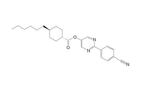 Trans-(2-(4-cyanophenyl)-5-pyrimidinyl)-4-hexylcyclohexane-1-carboxylate