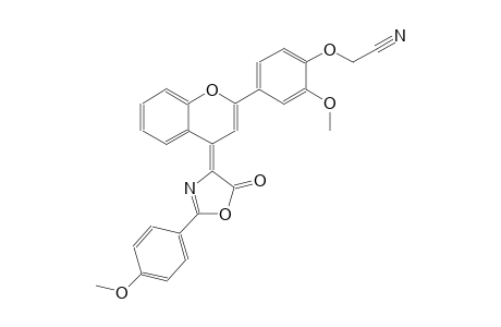 {2-methoxy-4-[(4Z)-4-(2-(4-methoxyphenyl)-5-oxo-1,3-oxazol-4(5H)-ylidene)-4H-chromen-2-yl]phenoxy}acetonitrile