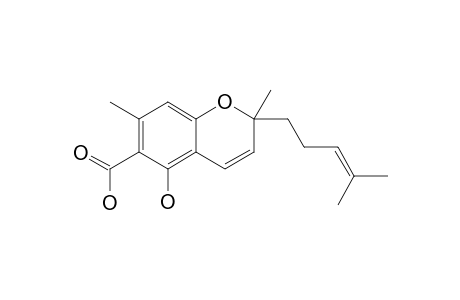 CANNABIORCICHROMENIC-ACID;5-HYDROXY-2,7-DIMETHYL-2-(4-METHYL-3-PENTENYL)-2H-1-BENZOPYRAN-6-CARBOXYLIC-ACID