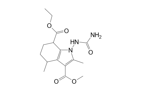 2,4-Dimethyl-1-ureido-4,5,6,7-tetrahydro-1H-indole-3,7-dicarboxylic acid 7-ethyl ester 3-methylester