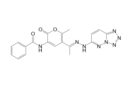 N-(6-Methyl-2-oxo-5-{1-[(tetrazolo[1,5-b]pyridazin-6-yl)hydrazono]ethyl}-2H-pyran-3-yl)benzamide