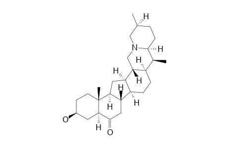 DONGBEININE;5-ALPHA,14-ALPHA,21-BETA-CEVANINE-3-BETA-HYDROXY-6-ONE