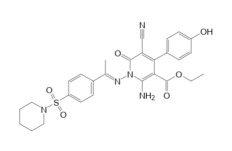 2-Amino-5-cyano-4-(4-hydroxyphenyl)-6-oxo-1-{1-[4-(piperidine-1-sulf-onyl)phenyl]ethylideneamino}-1,6-dihydropyridine-3-carboxylic acid ethyl ester