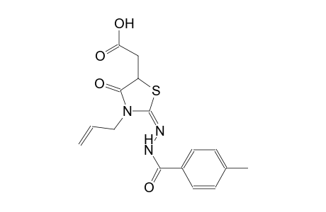{(2E)-3-allyl-2-[(4-methylbenzoyl)hydrazono]-4-oxo-1,3-thiazolidin-5-yl}acetic acid