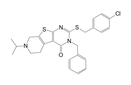 3-benzyl-2-[(4-chlorobenzyl)sulfanyl]-7-isopropyl-5,6,7,8-tetrahydropyrido[4',3':4,5]thieno[2,3-d]pyrimidin-4(3H)-one
