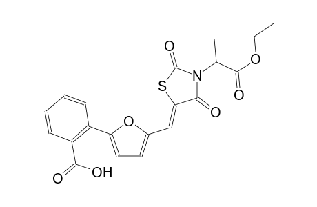 2-(5-{(Z)-[3-(2-ethoxy-1-methyl-2-oxoethyl)-2,4-dioxo-1,3-thiazolidin-5-ylidene]methyl}-2-furyl)benzoic acid