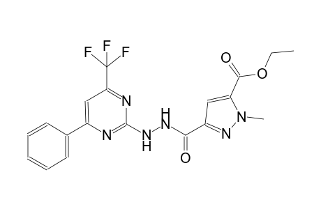 ethyl 1-methyl-3-({2-[4-phenyl-6-(trifluoromethyl)-2-pyrimidinyl]hydrazino}carbonyl)-1H-pyrazole-5-carboxylate