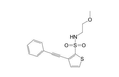 N-(2-Methoxyethyl)-3-(phenylethynyl)thiophene-2-sulfonamide