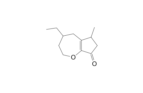 4-Ethyl-6-methyl-2,3,4,5,6,7-hexahydrocyclopenta[b]oxepin-8-one
