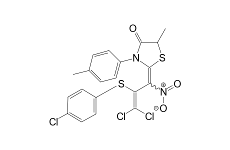 2-(3,3-Dichloro-2-((4-chlorophenyl)thio)-1-nitroallylidene)-5-methyl-3-(p-tolyl)thiazolidin-4-one
