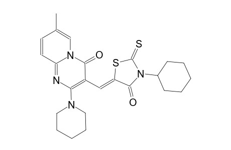 4H-pyrido[1,2-a]pyrimidin-4-one, 3-[(Z)-(3-cyclohexyl-4-oxo-2-thioxo-5-thiazolidinylidene)methyl]-7-methyl-2-(1-piperidinyl)-