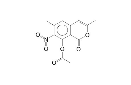 3,6-Dimethyl-7-nitro-1-oxo-1H-isochromen-8-yl acetate