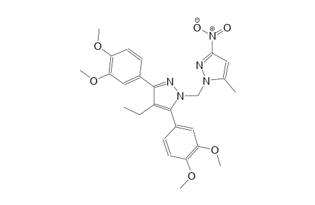 3,5-bis(3,4-dimethoxyphenyl)-4-ethyl-1-[(5-methyl-3-nitro-1H-pyrazol-1-yl)methyl]-1H-pyrazole