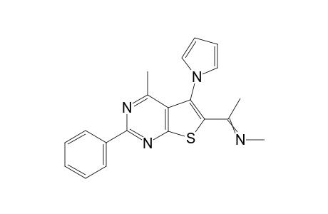N-(1-(4-methyl-2-phenyl-5-(1H-pyrrol-1-yl)thieno[2,3-d]pyrimidin-6-yl)ethylidene)methanamine