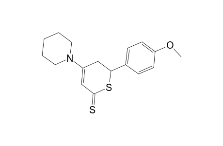 2H-Thiine-2-thione, 5,6-dihydro-6-(4-methoxyphenyl-4-(1-piperidyl)-