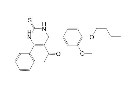 1-[4-(4-butoxy-3-methoxyphenyl)-6-phenyl-2-thioxo-1,2,3,4-tetrahydro-5-pyrimidinyl]ethanone