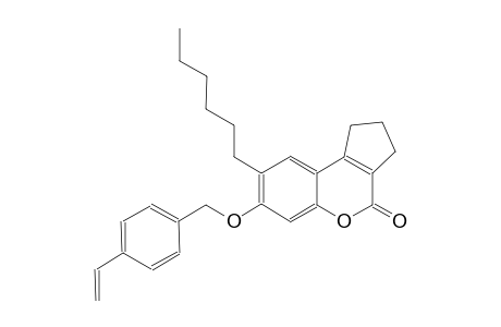 cyclopenta[c][1]benzopyran-4(1H)-one, 7-[(4-ethenylphenyl)methoxy]-8-hexyl-2,3-dihydro-