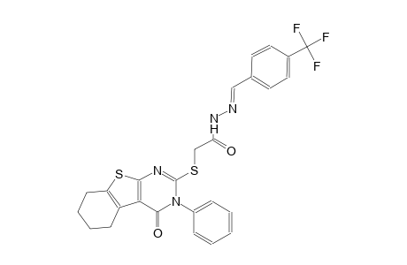 2-[(4-oxo-3-phenyl-3,4,5,6,7,8-hexahydro[1]benzothieno[2,3-d]pyrimidin-2-yl)sulfanyl]-N'-{(E)-[4-(trifluoromethyl)phenyl]methylidene}acetohydrazide
