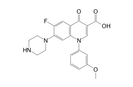 1-(m-Methoxyphenyl)-7-(piperazin-1'-yl)-3-(hydroxycarnonyl)-6-fluoro-1,4-dihydro-4-quinolone