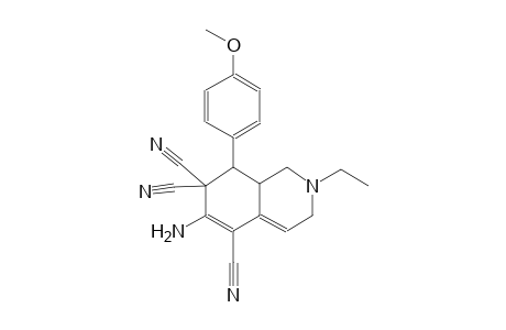 6-amino-2-ethyl-8-(4-methoxyphenyl)-2,3,8,8a-tetrahydro-5,7,7(1H)-isoquinolinetricarbonitrile
