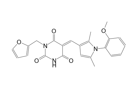(5E)-1-(2-furylmethyl)-5-{[1-(2-methoxyphenyl)-2,5-dimethyl-1H-pyrrol-3-yl]methylene}-2,4,6(1H,3H,5H)-pyrimidinetrione
