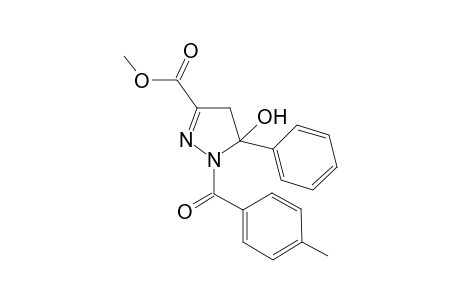 2-Pyrazoline-3-carboxylic acid, 5-hydroxy-1-(4-methylbenzoyl)-5-phenyl-, methyl ester