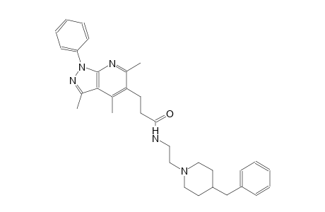 1H-pyrazolo[3,4-b]pyridine-5-propanamide, 3,4,6-trimethyl-1-phenyl-N-[2-[4-(phenylmethyl)-1-piperidinyl]ethyl]-