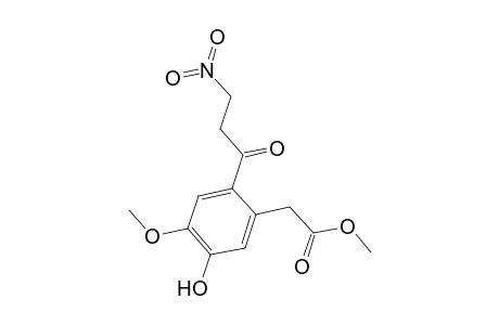Benzeneacetic acid, 5-hydroxy-4-methoxy-2-(3-nitro-1-oxopropyl)-, methyl ester