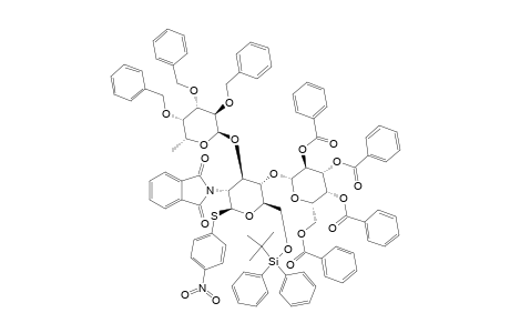 #6;4-NITROPHENYL-2,3,4,6-TETRA-O-BENZOYL-BETA-D-GALACTOPYRANOSYL-(1->4)-[2,3,4-TRI-O-BENZYL-ALPHA-L-FUCOPYRANOSYL-(1->3)]-2-PHTHALIMIDO-6-O-TERT.-BUTYLDIPHENYL