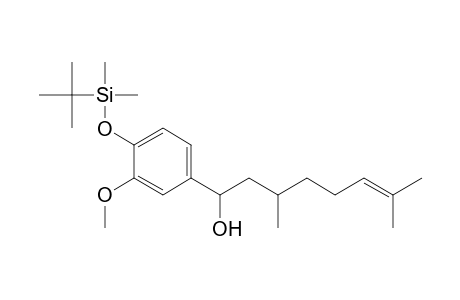 (+-)-1-{4-[(tert-Butyldimethylsilyl)oxy]-3-methoxyphenyl}-3,7-dimethyl-6-octen-1-ol