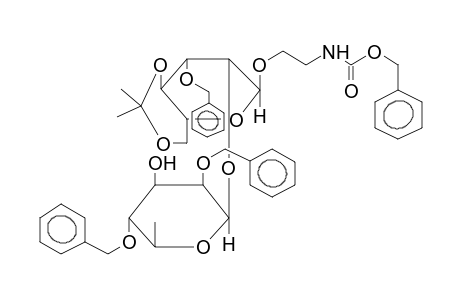 2-BENZYLOXYCARBONYLAMINOETHYL 2-O-(2,4-DI-O-BENZYL-BETA-L-RHAMNOPYRANOSYL)-3-O-BENZYL-4,6-O-ISOPROPYLIDENE-ALPHA-D-MANNOPYRANOSIDE