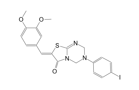 (7Z)-7-(3,4-dimethoxybenzylidene)-3-(4-iodophenyl)-3,4-dihydro-2H-[1,3]thiazolo[3,2-a][1,3,5]triazin-6(7H)-one