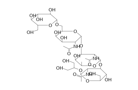 BETA-D-GLUCOPYRANOSYL(1->6)-2-ACETAMIDO-2-DEOXY-ALPHA-D-GALACTOPYRANOSYL(1->3)-2-ACETAMIDO-2-DEOXY-ALPHA-L-FUCOPYRANOSYL(1->3)-2-ACETAMIDO-2-DEOXY-BETA-D-GLUCOPYRANOSYL(1->2)GLYCEROL (TETRASACCHARIDE