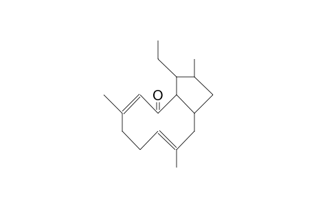 4,8,12a-Trimethyl-13b-ethyl-bicyclo(8.3.0)trideca-3,7-dien-2-one