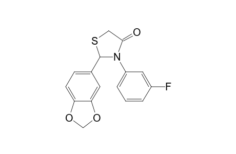 4(5H)-Thiazolone, 2-(1,3-benzodioxol-5-yl)-3-(3-fluorophenyl)dihydro-