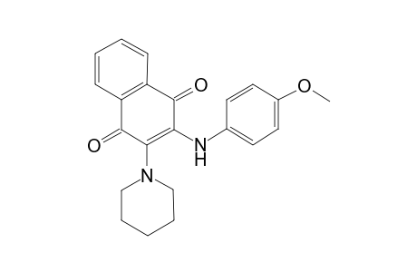 2-(4-Methoxyanilino)-3-(1-piperidinyl)naphthalene-1,4-dione