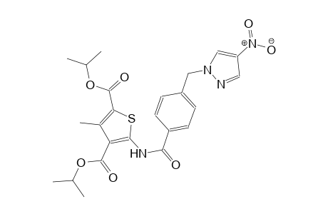 diisopropyl 3-methyl-5-({4-[(4-nitro-1H-pyrazol-1-yl)methyl]benzoyl}amino)-2,4-thiophenedicarboxylate