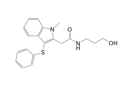 N-(3-hydroxypropyl)-2-[1-methyl-3-(phenylsulfanyl)-1H-indol-2-yl]acetamide