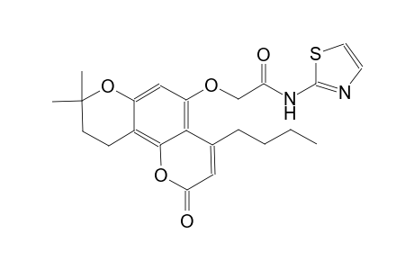 2-((4-butyl-8,8-dimethyl-2-oxo-2,8,9,10-tetrahydropyrano[2,3-f]chromen-5-yl)oxy)-N-(thiazol-2-yl)acetamide